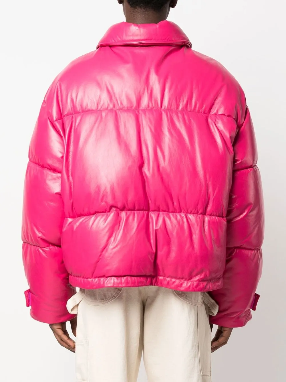 jacquemus leather puffer coat