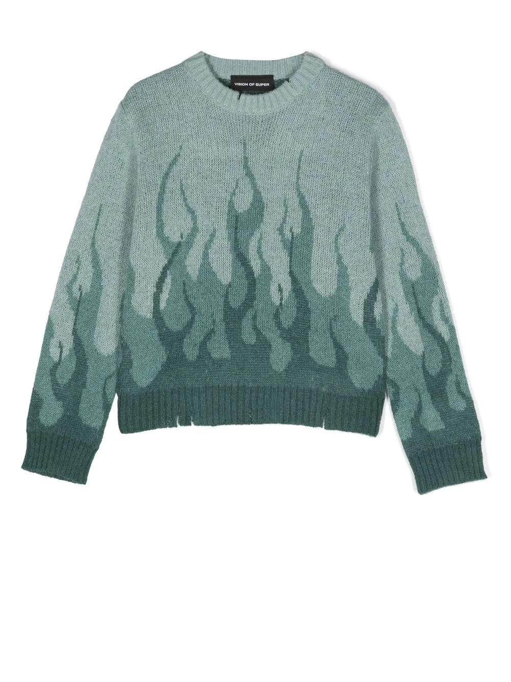 

Vision Of Super Kids intarsia-knit crew neck jumper - Green