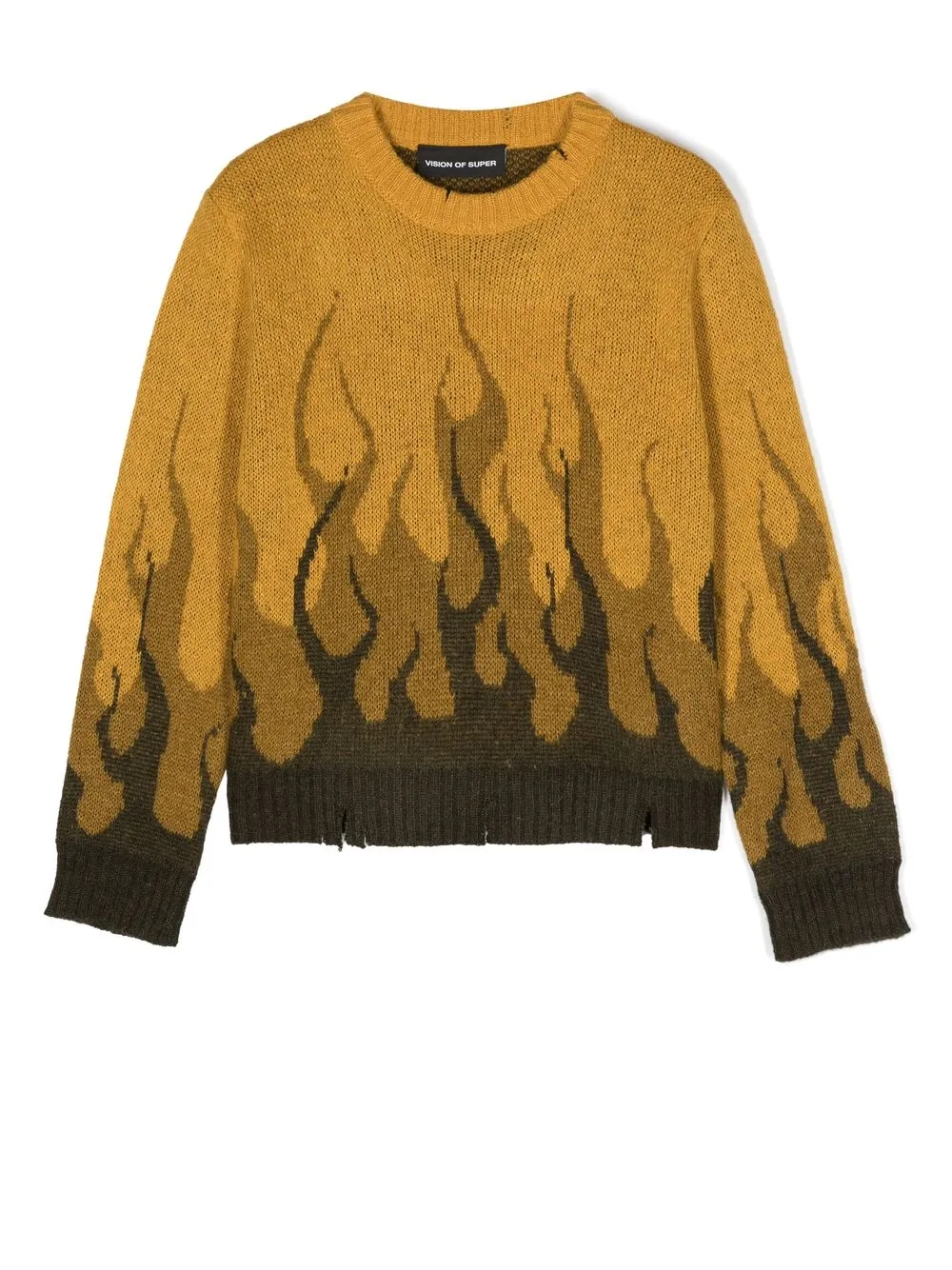 

Vision Of Super Kids intarsia-knit crew neck jumper - Yellow