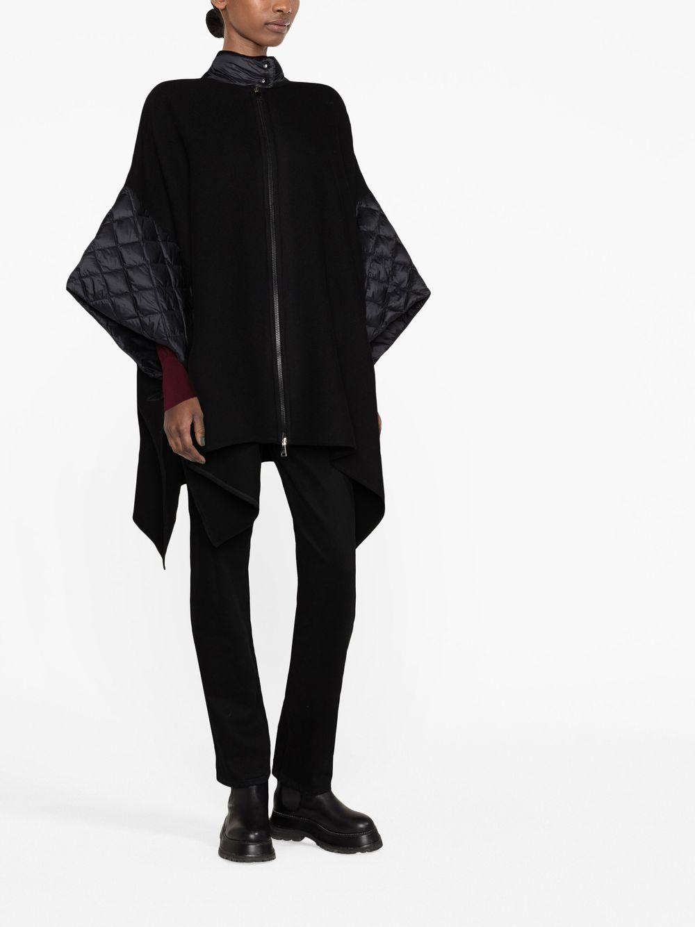 Moncler diamond-quilted Panelled Cape Coat - Farfetch