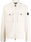 Calvin Klein logo-patch shirt jacket - Neutrals