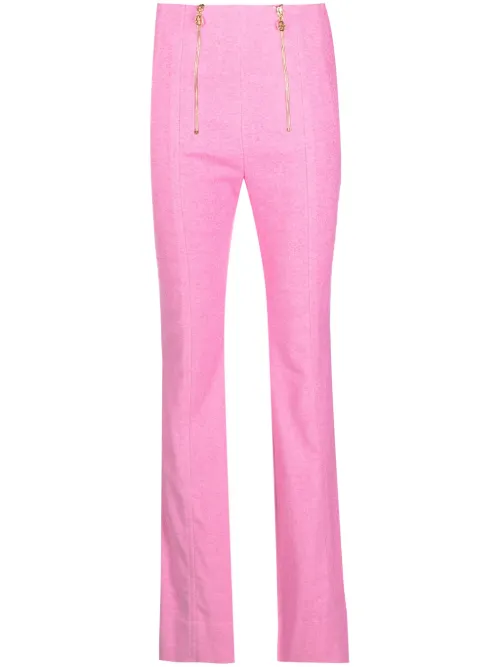 Pantalon évasé en tweed à zips - Patou - Modalova