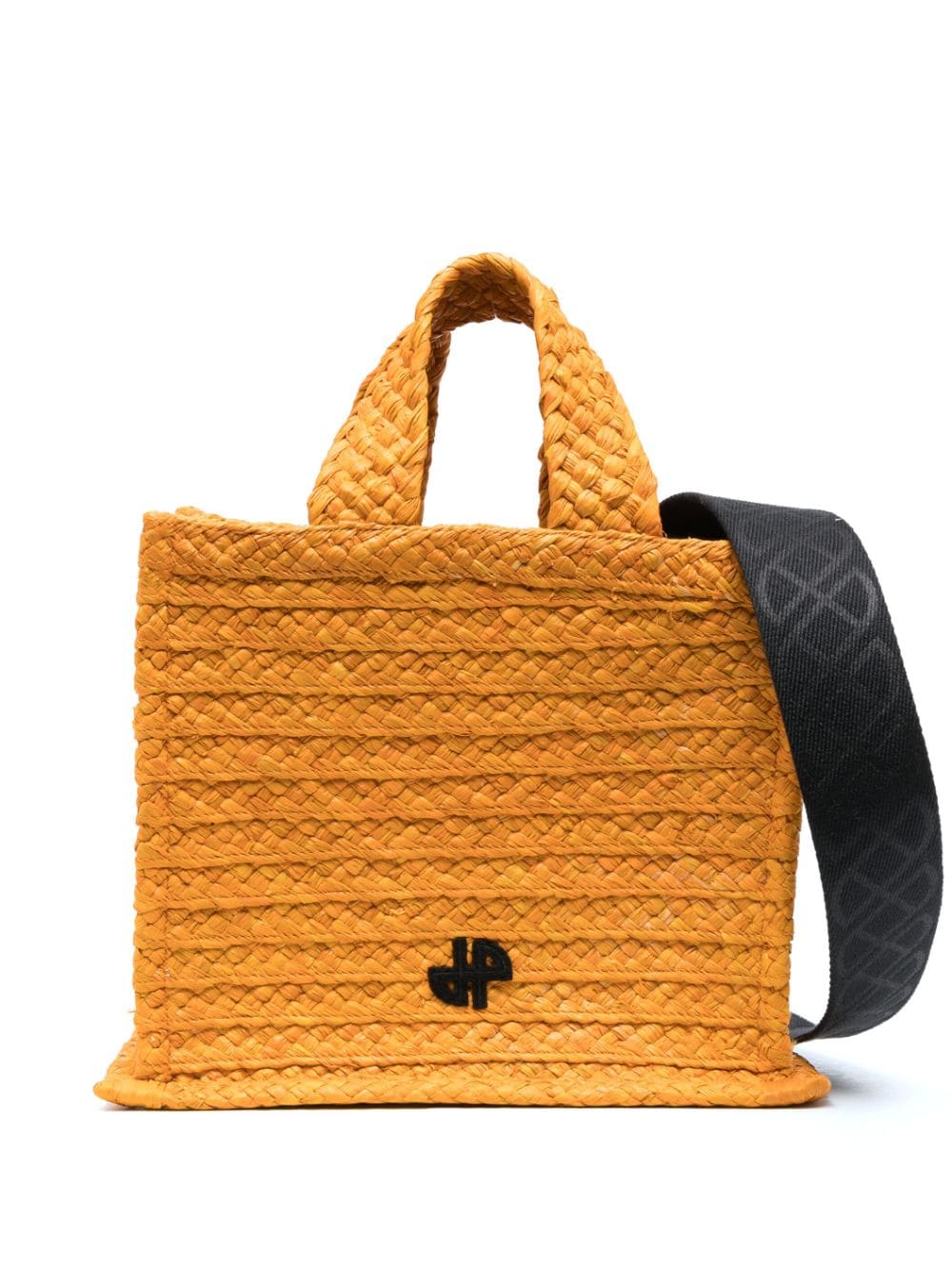 Shop Patou Jp Raffia Tote Bag In Orange