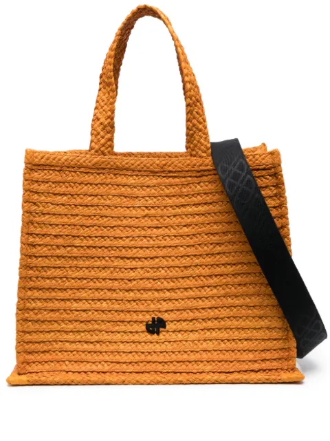 Patou JP raffia tote bag