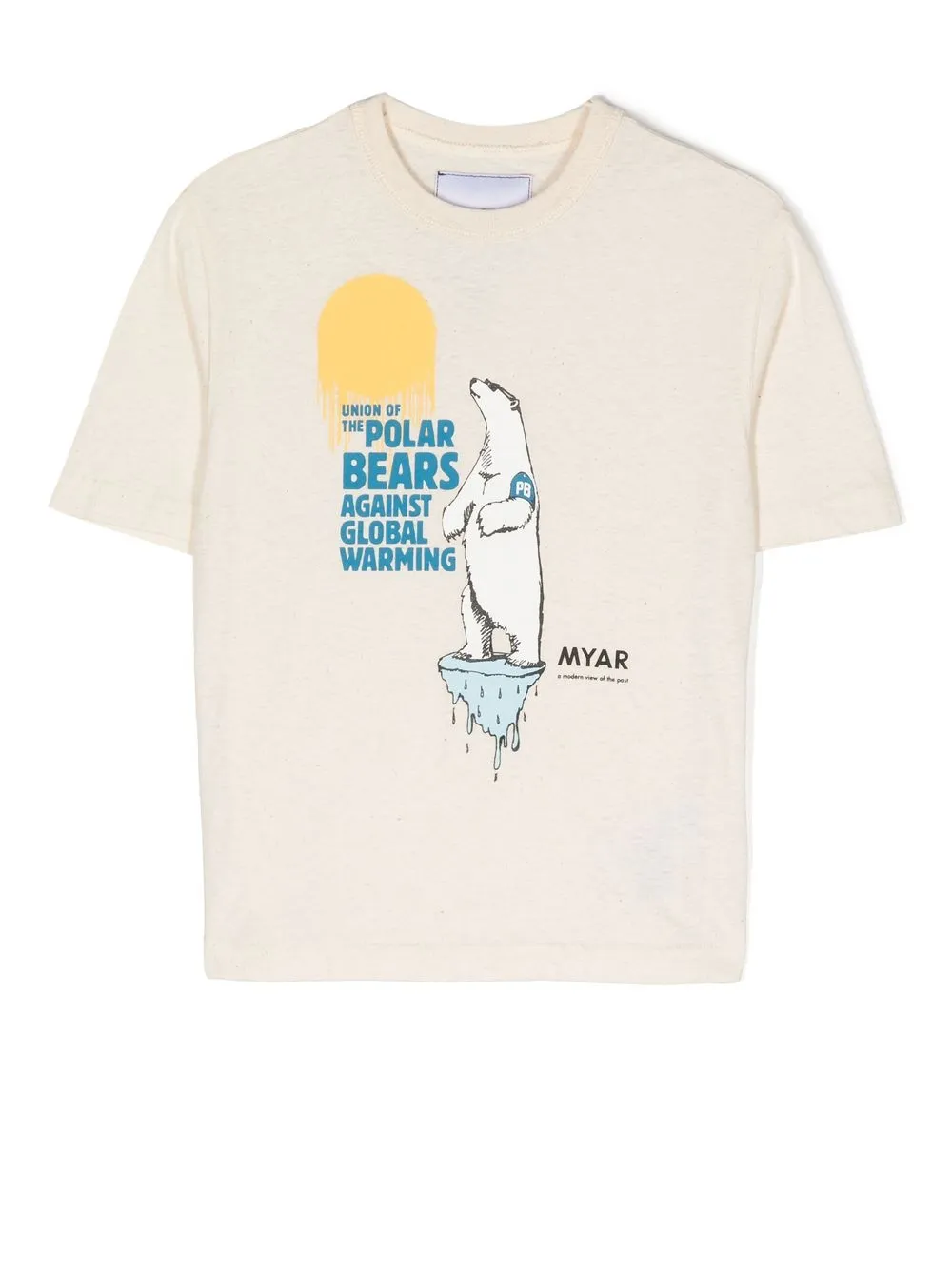 

MYAR KIDS Global Warming print T-shirt - Neutrals