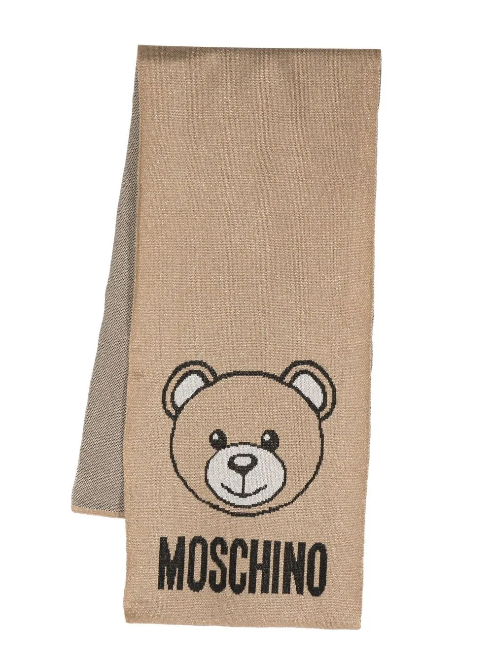 

Moschino Toy bear detail knit scarf - Brown