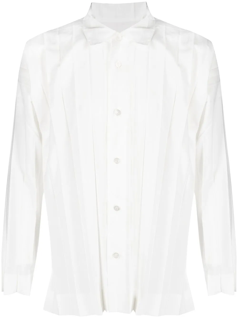 

Issey Miyake Edge pleated shirt - White