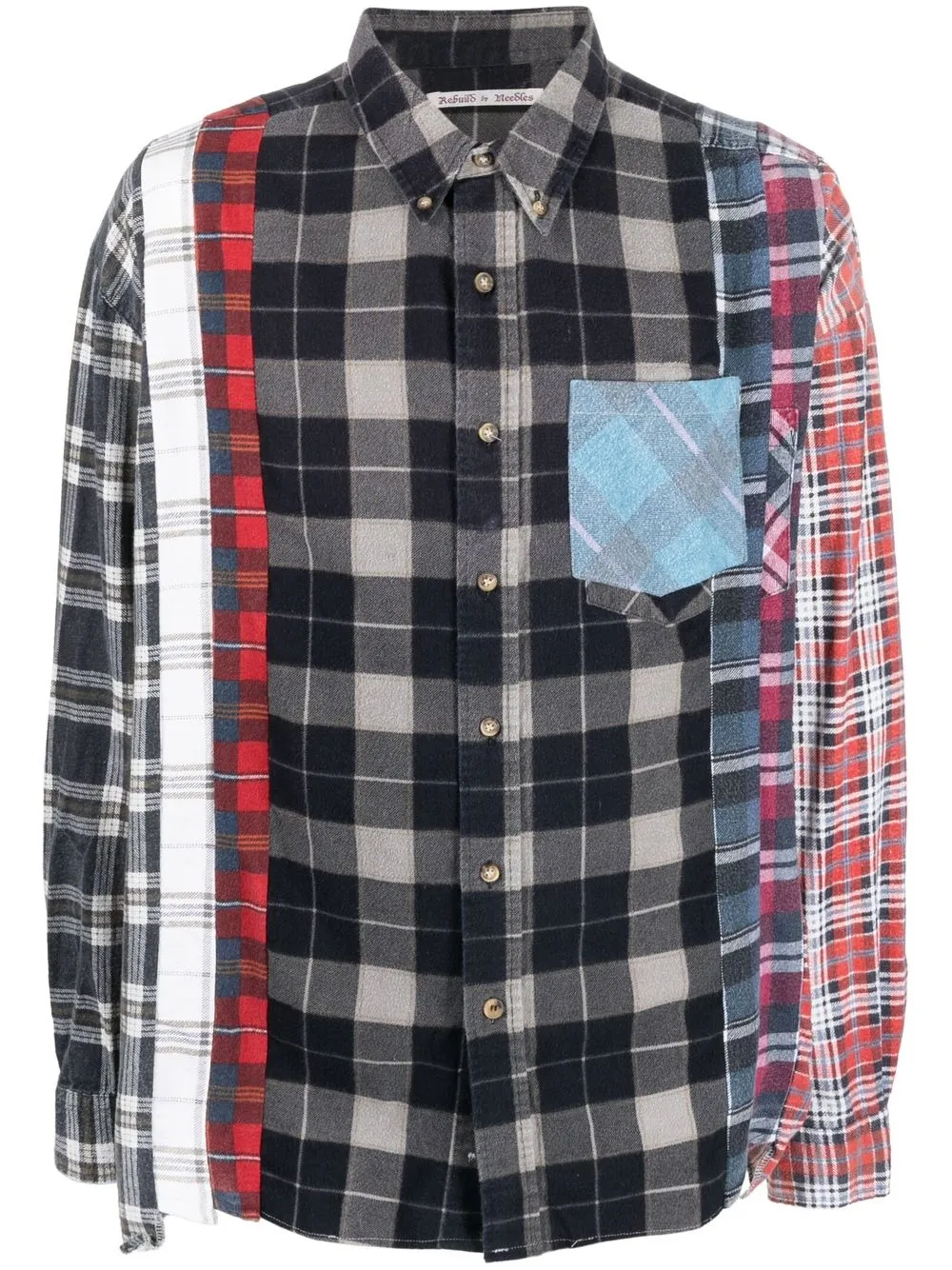 

Needles patchwork checked shirt - Black