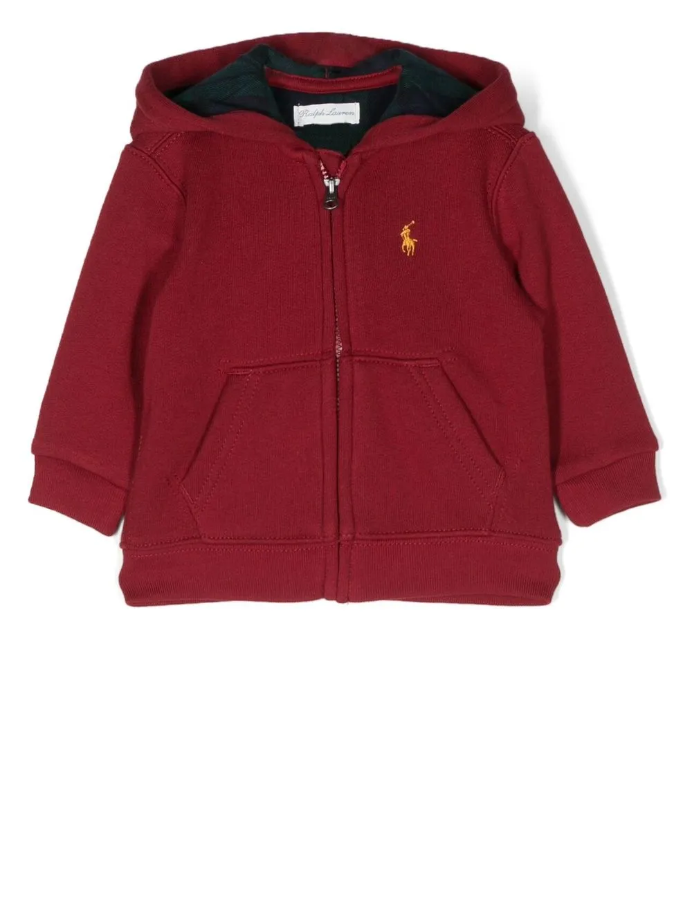 

Ralph Lauren Kids hoodie con logo bordado y cierre - Rojo