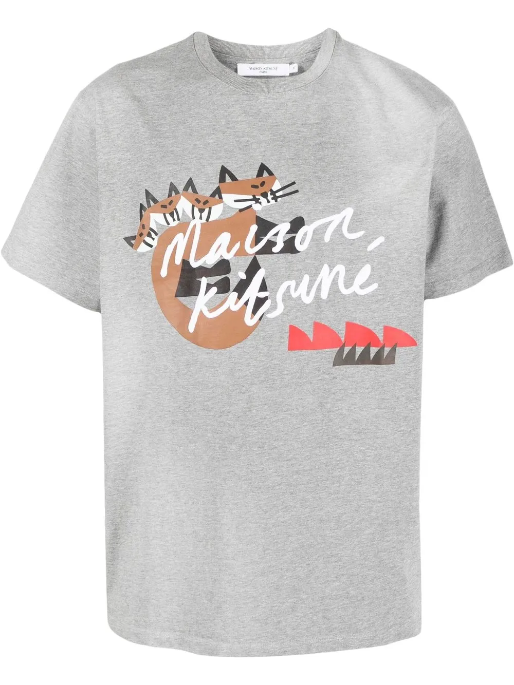 

Maison Kitsuné logo-print T-shirt - Grey