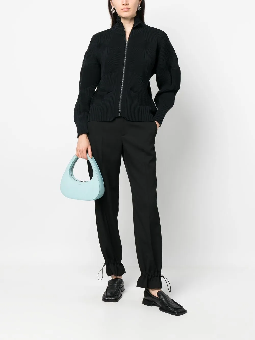 

Issey Miyake chamarra bomber con cierre - Negro