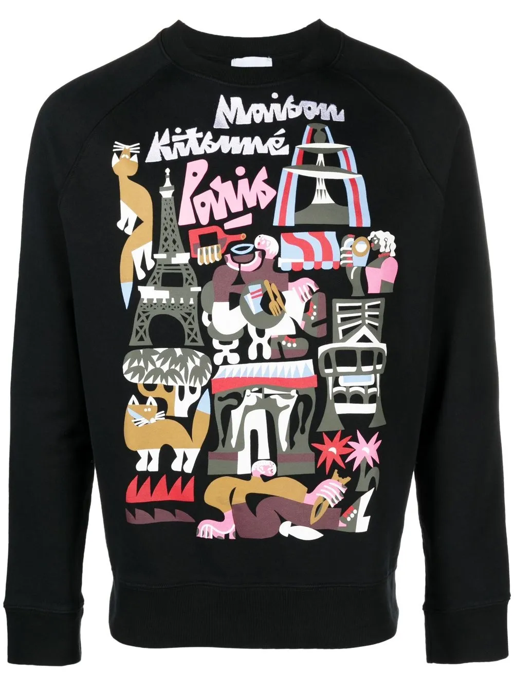

Maison Kitsuné graphic print cotton sweatshirt - Black