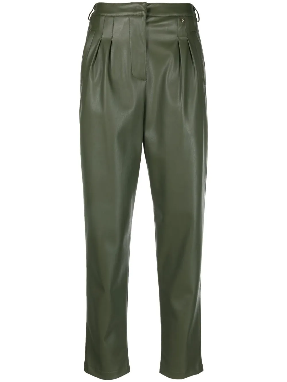 

LIU JO Coated high-waisted trousers - Green