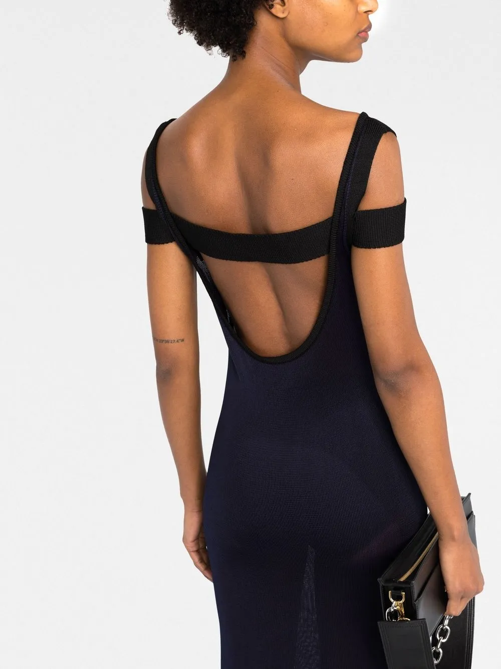 Jacquemus Semi-doorzichtige maxi-jurk Blauw