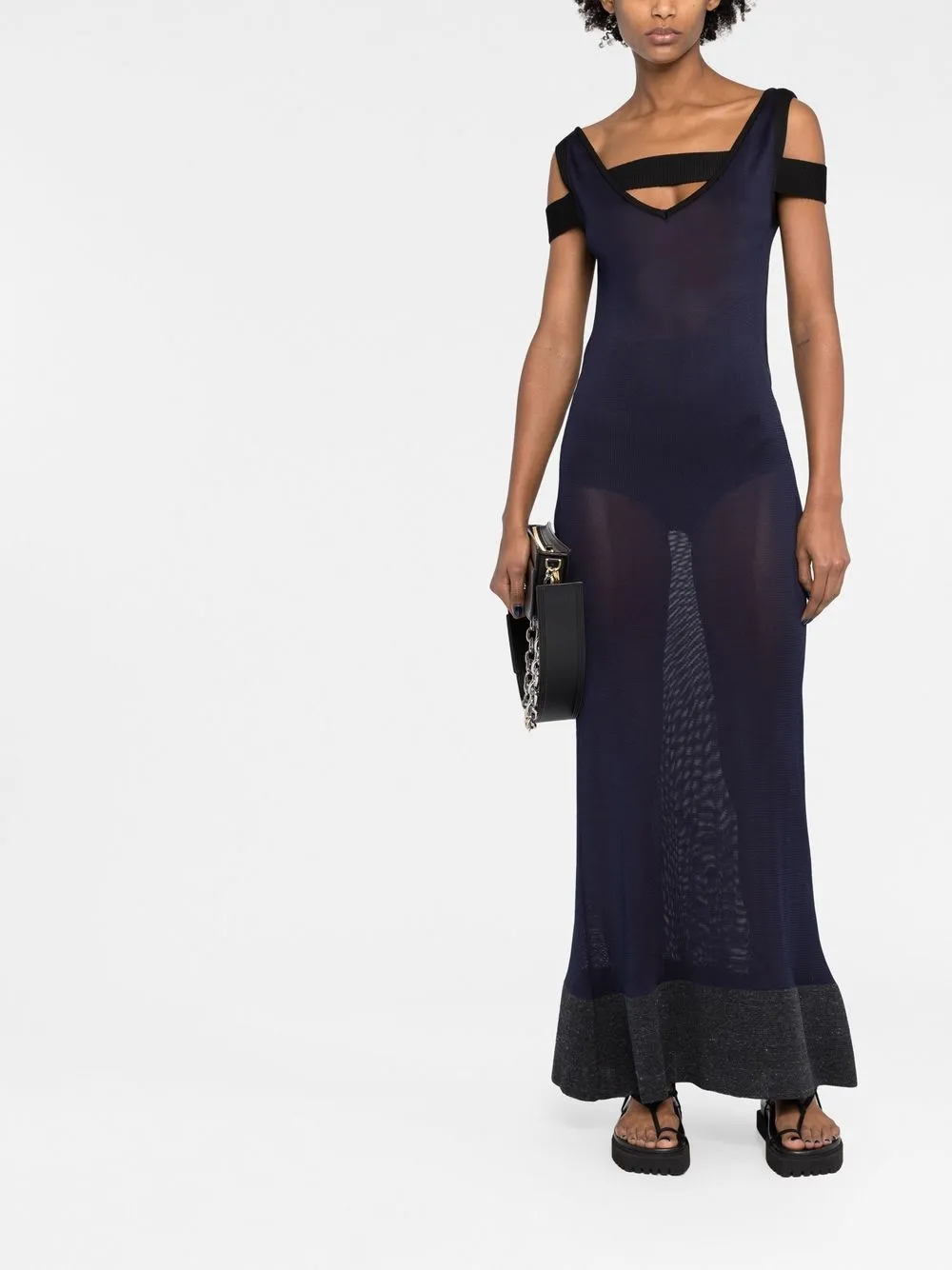  Jacquemus Semi Transparentes Maxikleid   Blau 