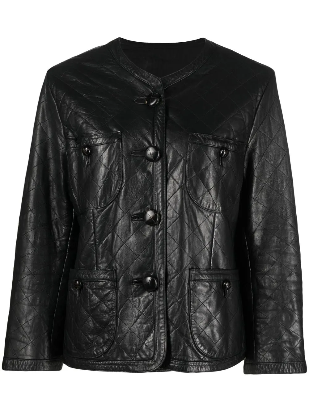 

A.N.G.E.L.O. Vintage Cult 1990s diamond-quilted leather jacket - Black