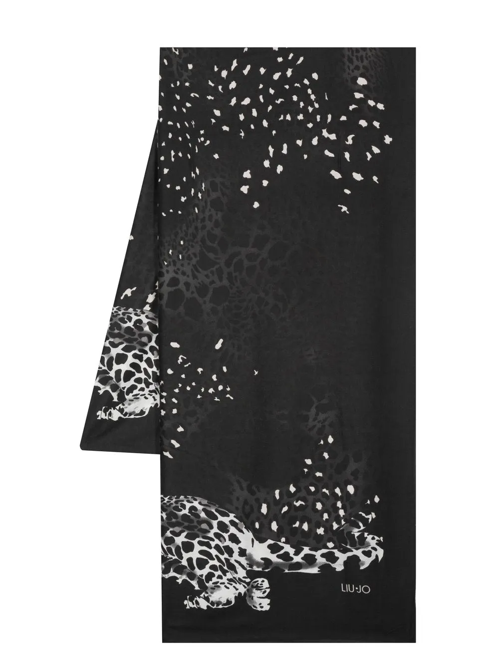 

LIU JO leopard-print knitted scarf - Black
