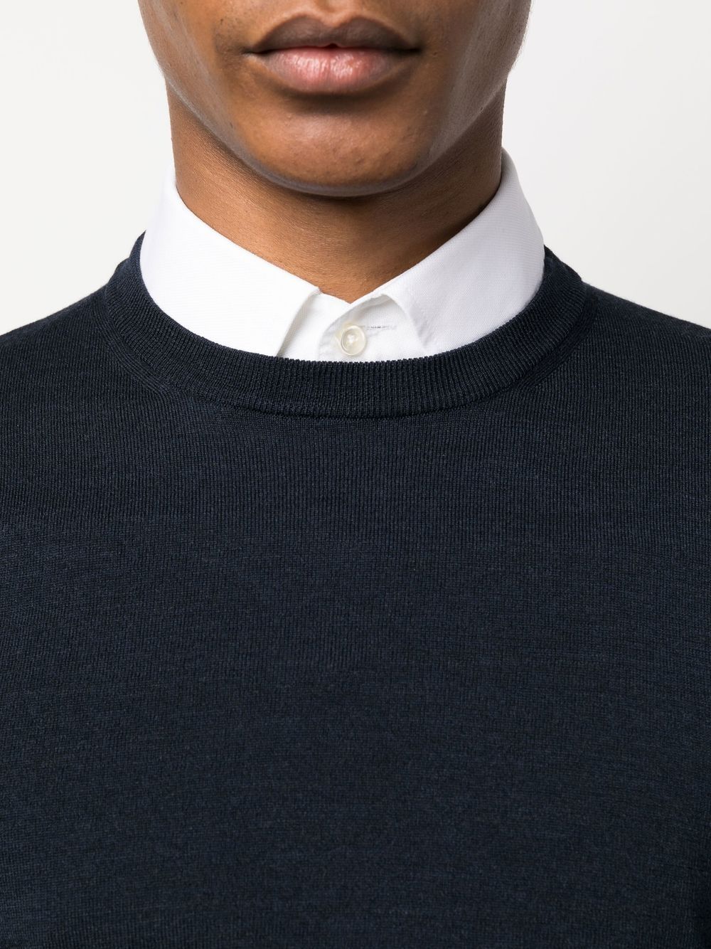 Shop Zanone Crew-neck Long-sleeve Jumper In Blue