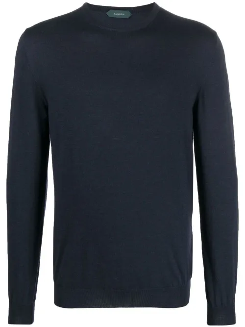 Pull en laine mélangée à col rond - Zanone - Modalova