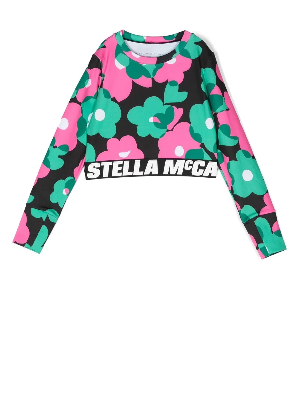 

Stella McCartney Kids sudadera con estampado floral - Negro