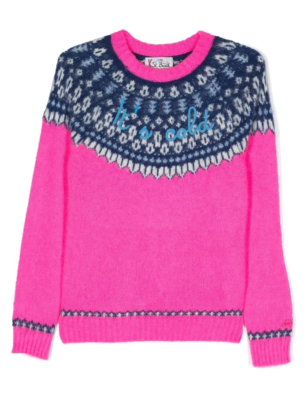 

MC2 Saint Barth Kids It's Cold intarsia-knit jumper - Pink