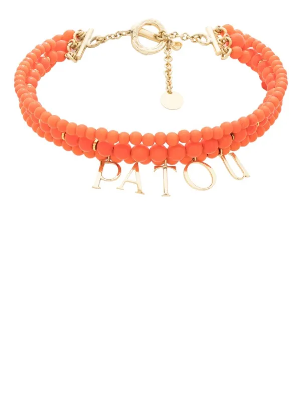 Patou Pop Peals Logo-charm Necklace in Orange