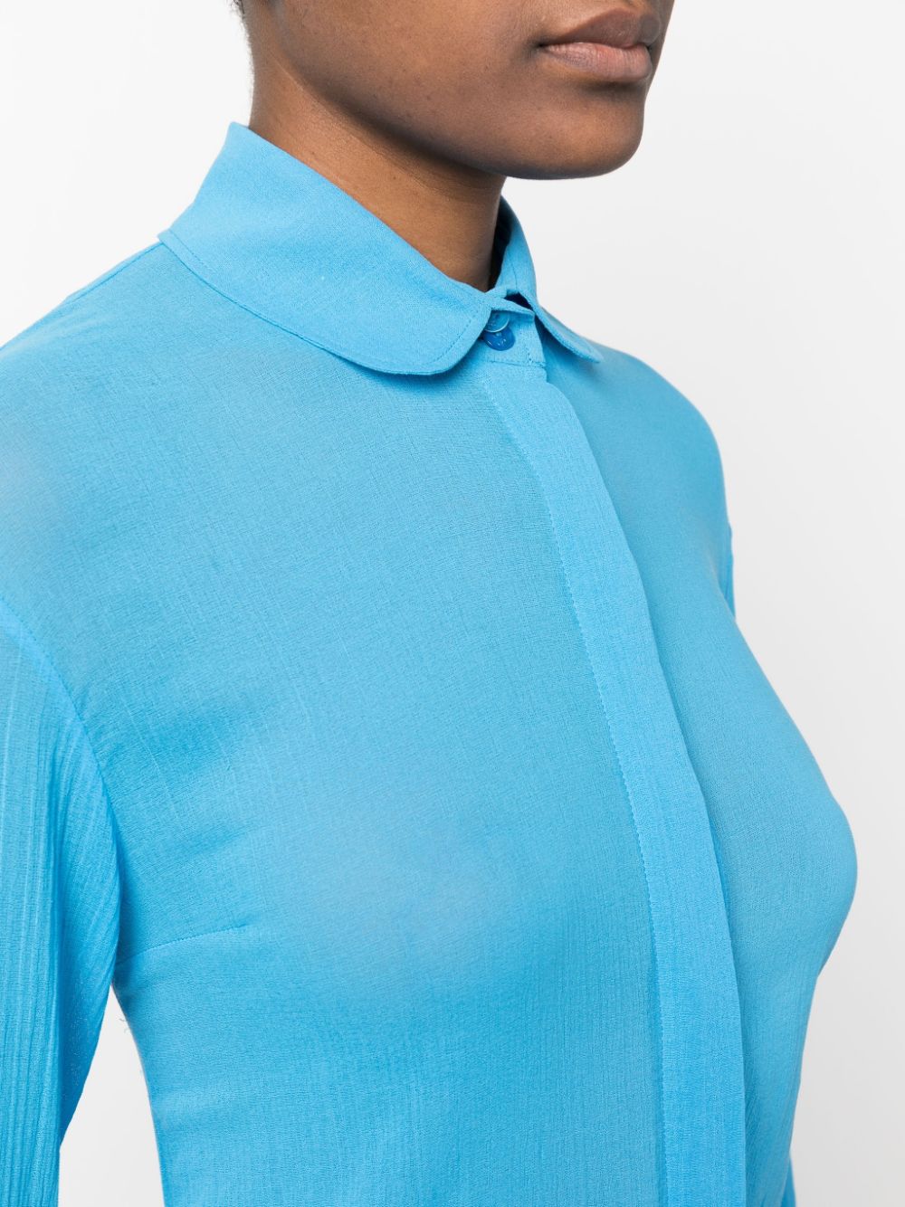 Shop Patou Painter Textured Cotton Shirt In Blau