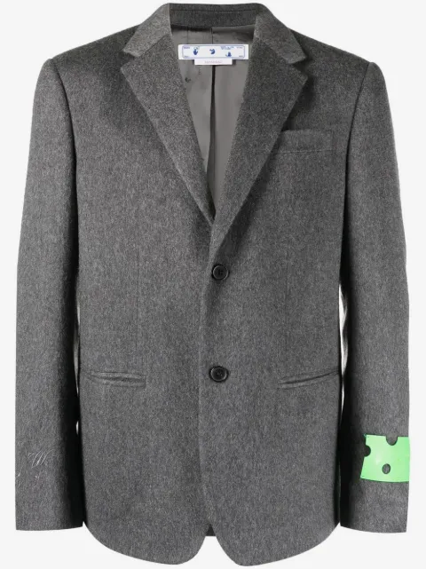 Off-White logo patch single-breasted blazer