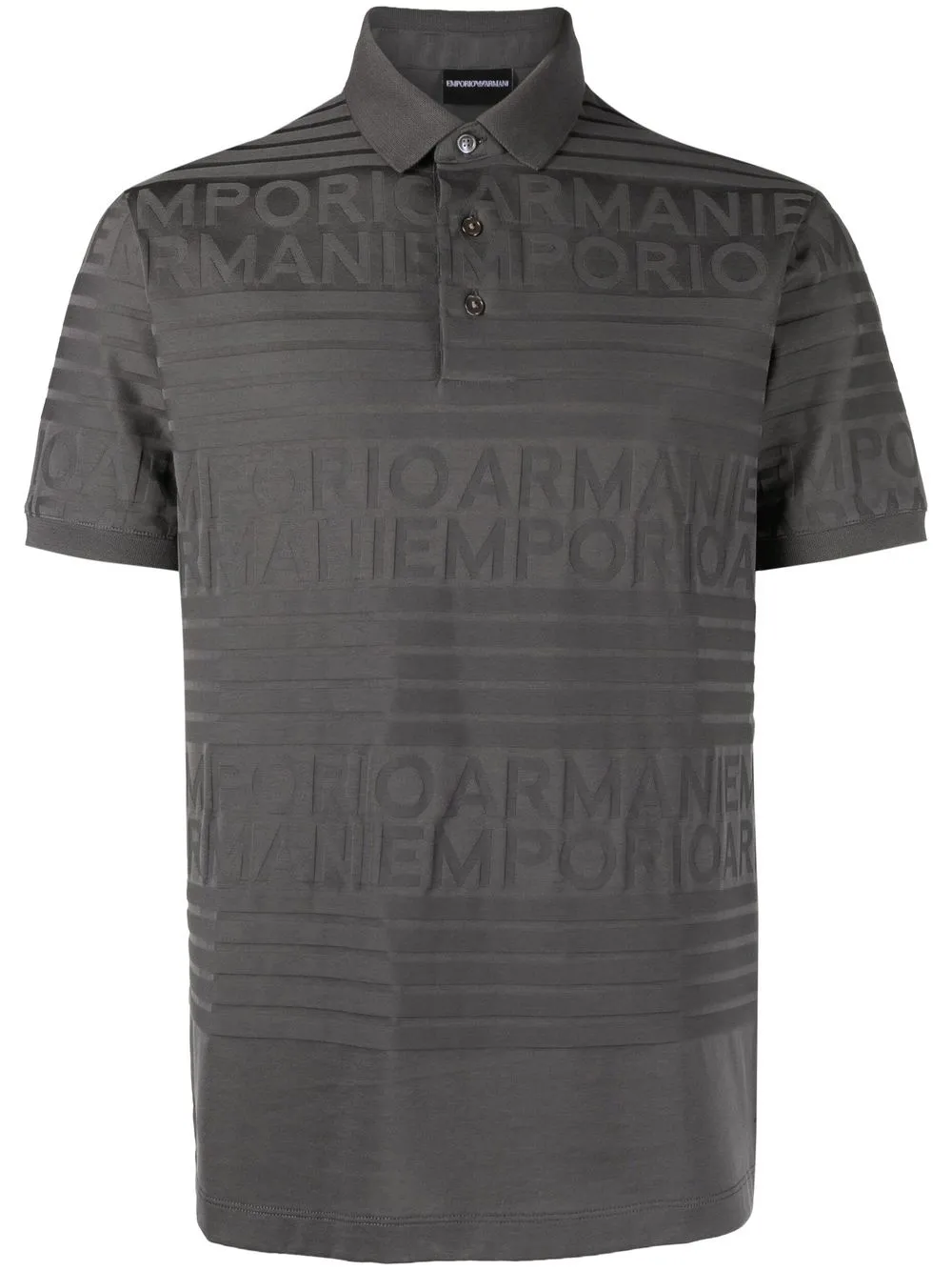 

Emporio Armani logo print polo shirt - Grey