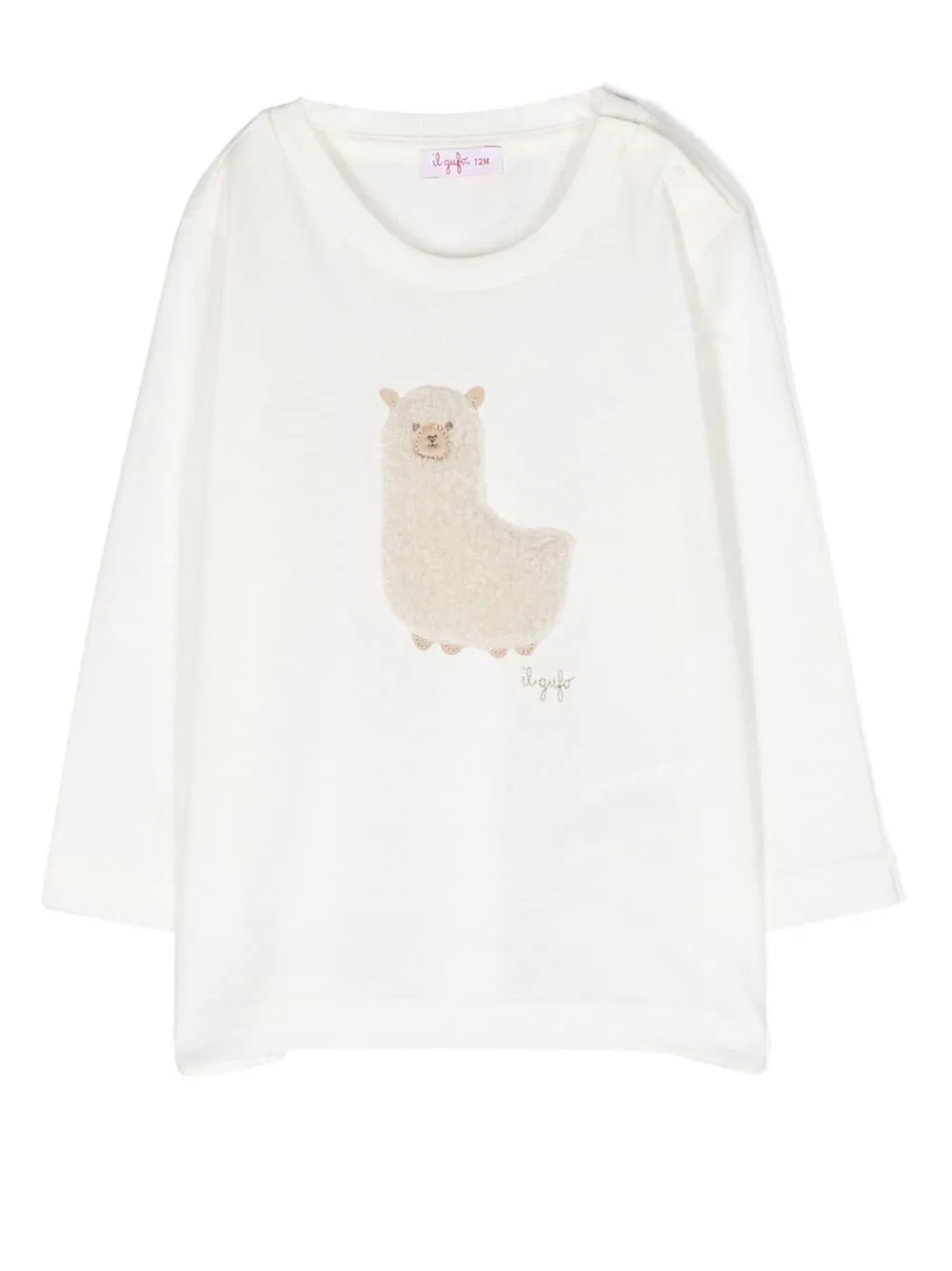 

Il Gufo Llama long-sleeve top - White