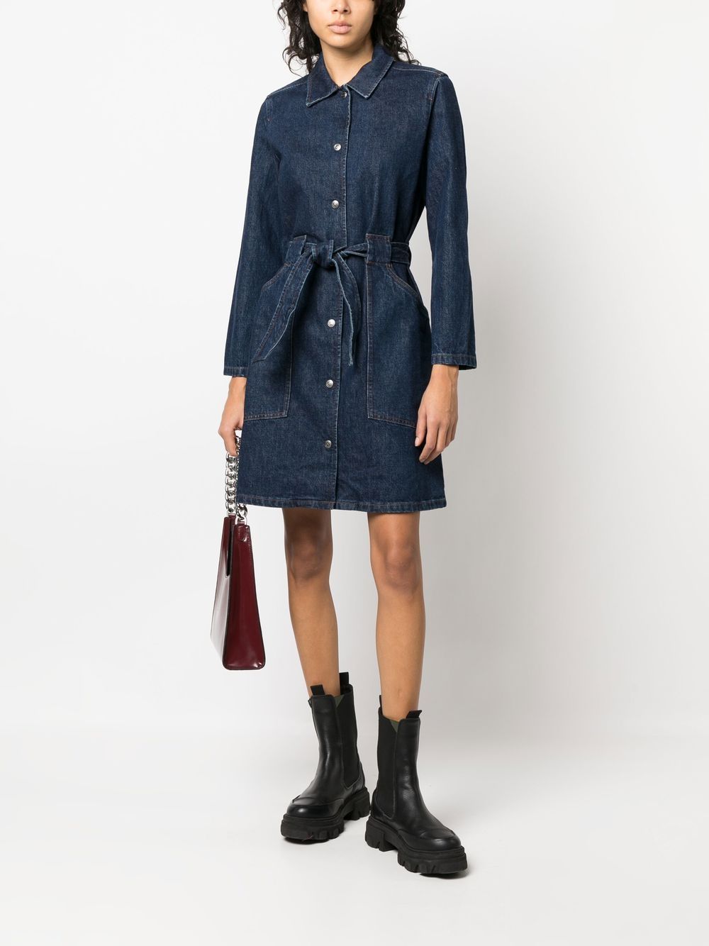 A.P.C. Blousejurk met ceintuur - Blauw