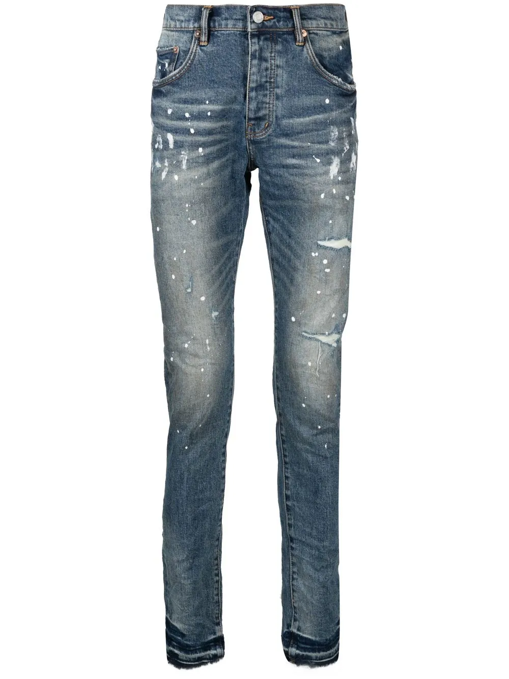 

Purple Brand distressed straight-leg jeans - Blue