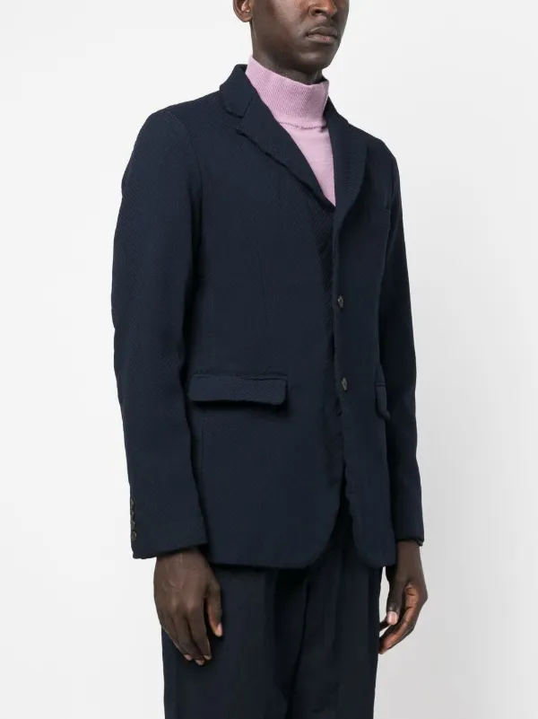 Comme Des Garçons Homme Deux notched-collar single-breasted blazer - Blue