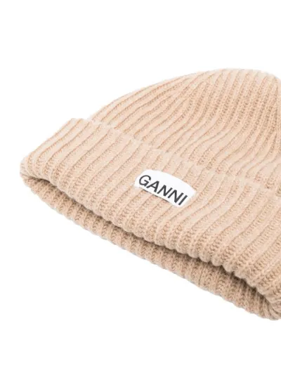ganni orange beanie
