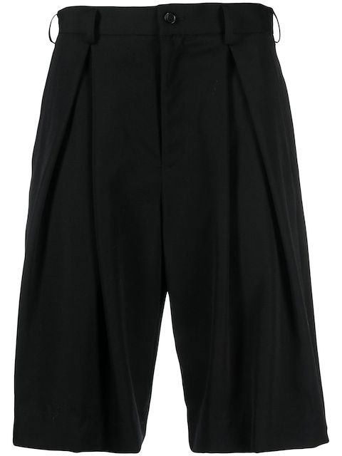 Black Comme Des Garçons pleat-detail tailored shorts