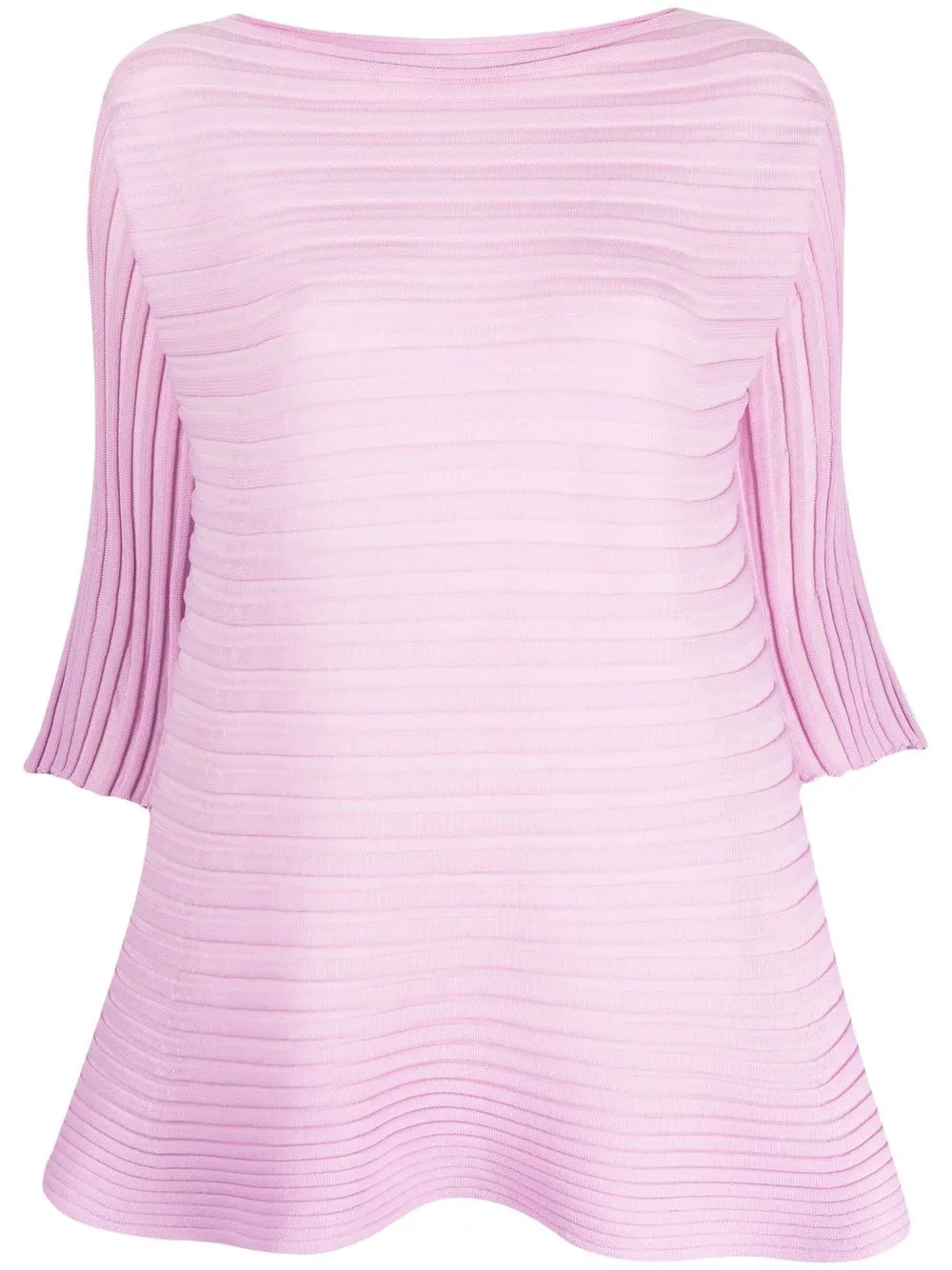 

Pleats Please Issey Miyake plissé-effect slash-neck jumper - Pink