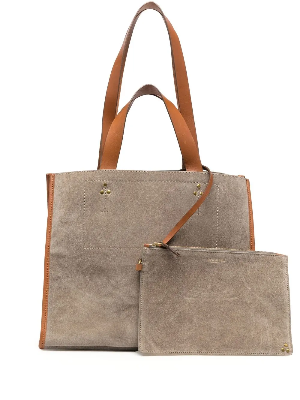 

Jérôme Dreyfuss Léon split suede tote bag - Brown