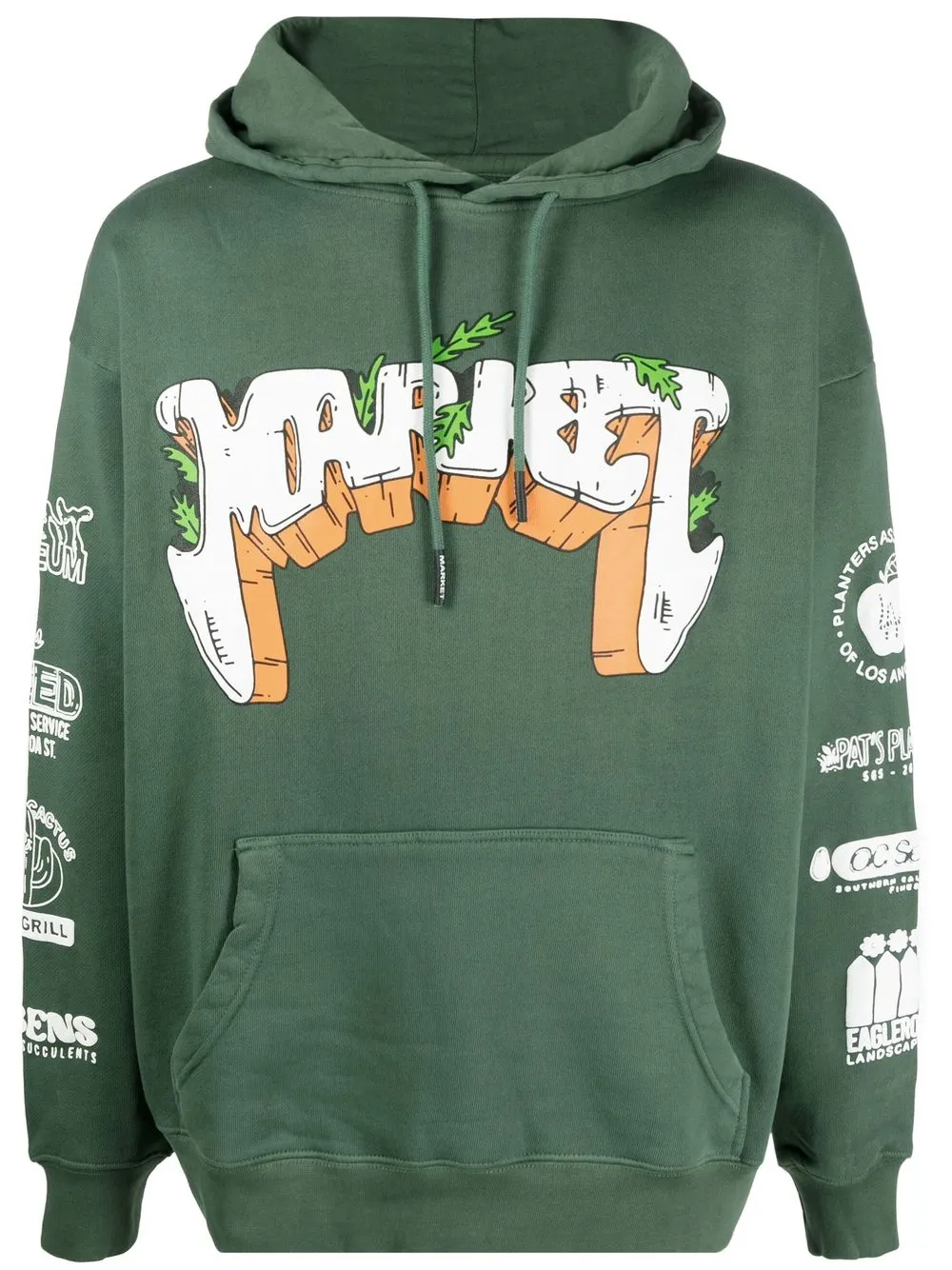 

MARKET graphic-print drawstring hoodie - Green