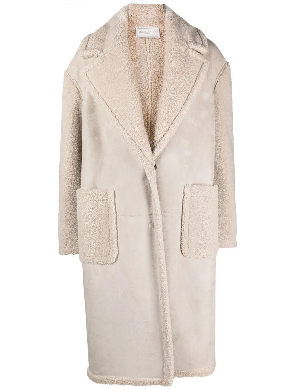 

Antonelli notched-lapel single-breasted coat - Neutrals