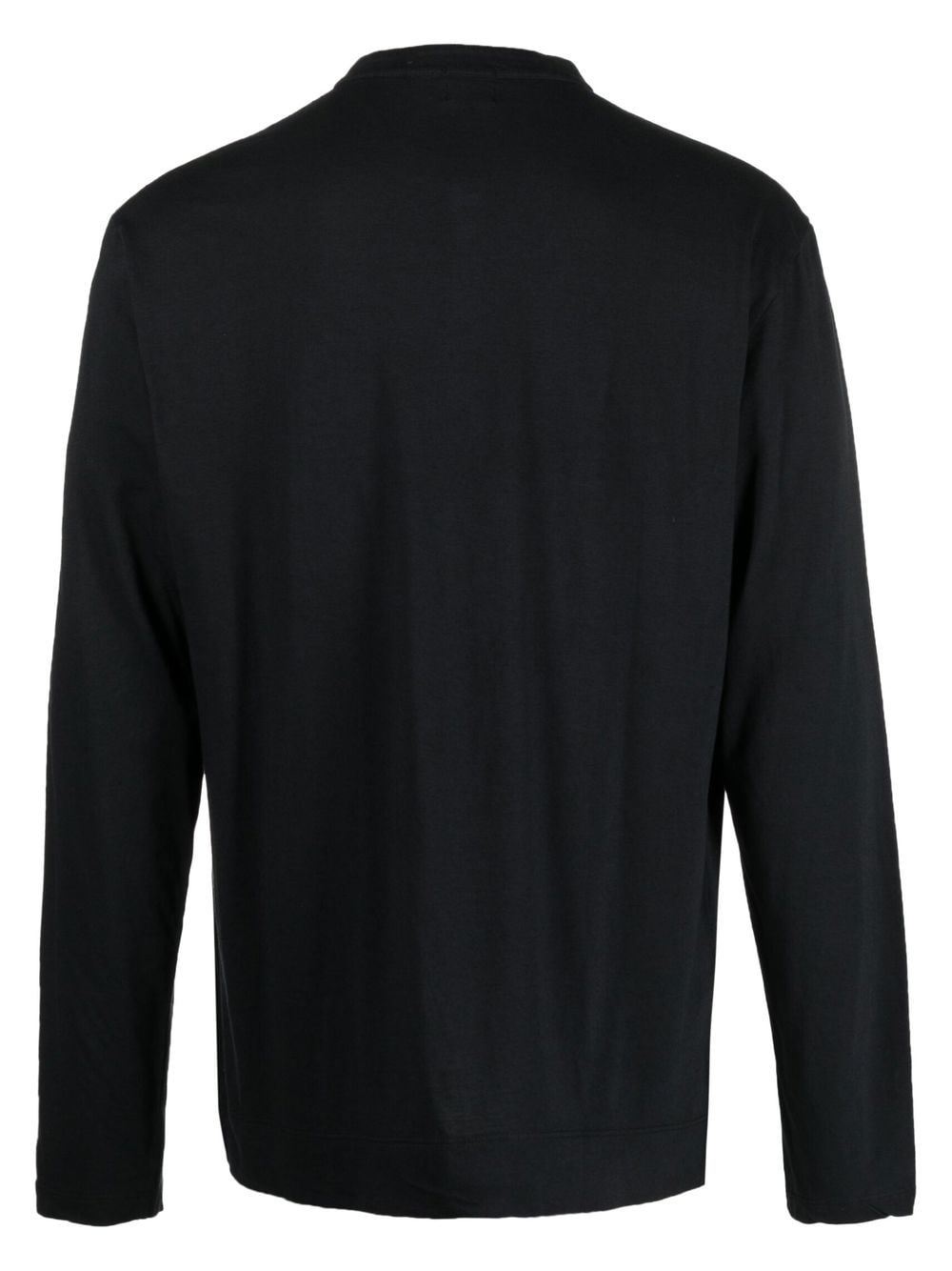 Shop Massimo Alba Long-sleeve Button-placket T-shirt In Black