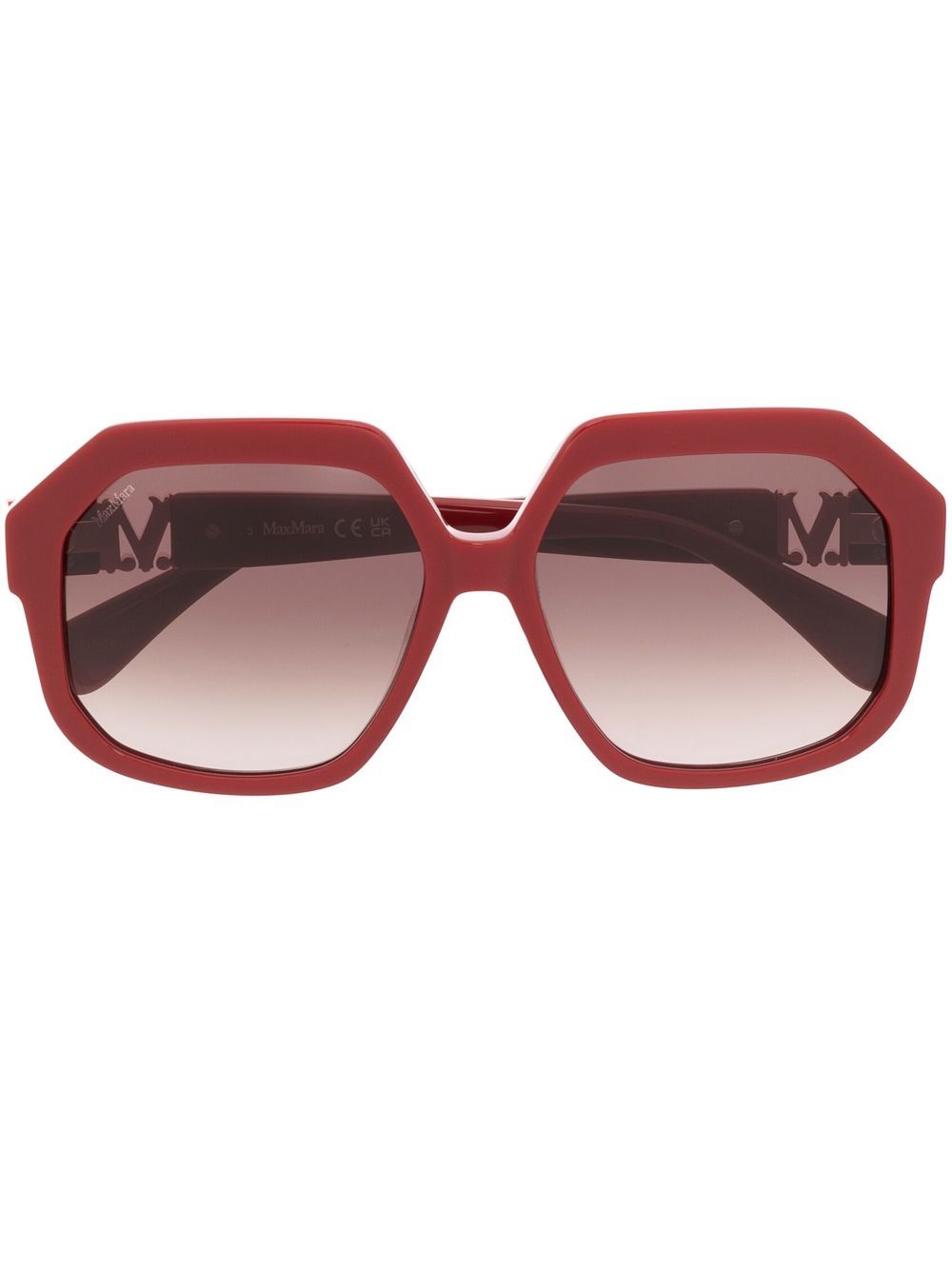 

Max Mara logo-detail square-frame sunglasses - Red