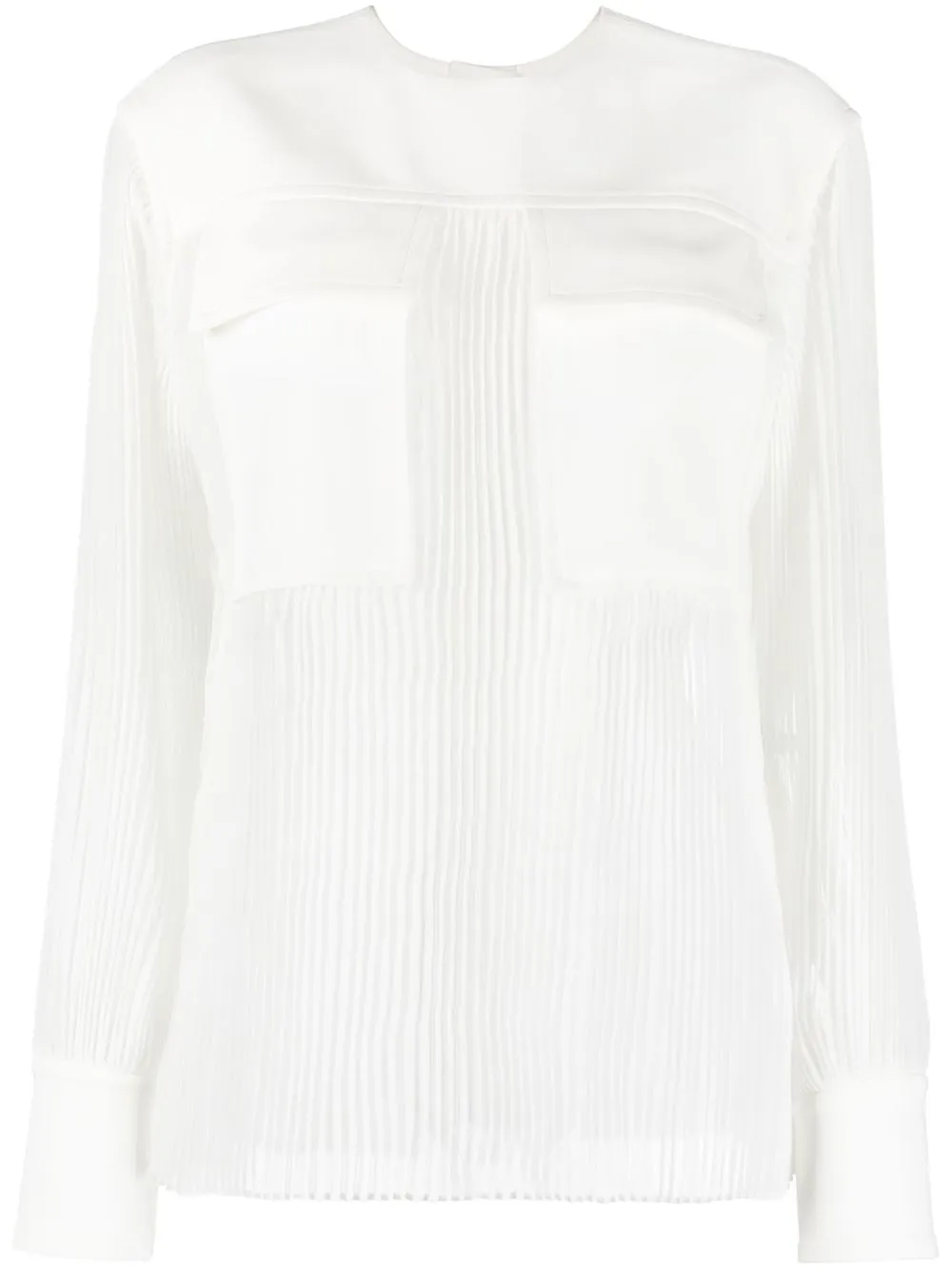 

Proenza Schouler pleated long-sleeve blouse - White