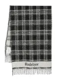Rodebjer check-pattern fringed scarf - Black