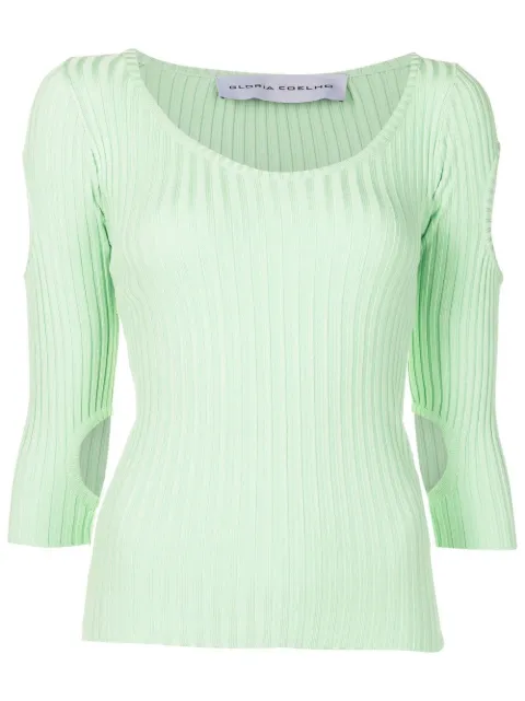 Gloria Coelho cut-out three-quarter sleeve top