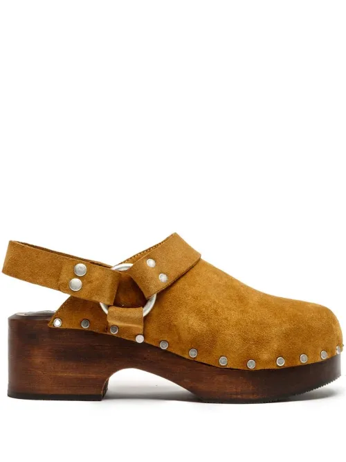 Mules en daim et cuir - RE/DONE - Modalova