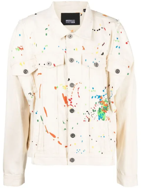 Mostly Heard Rarely Seen paint-embroidered denim jacket