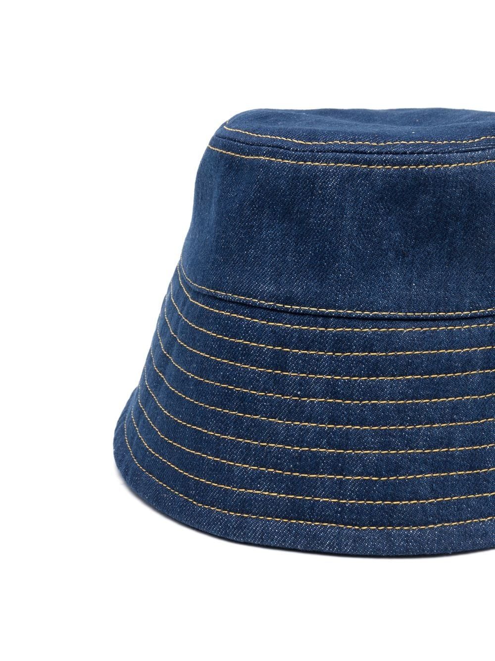 Shop Patou Embroidered-logo Denim Bucket Hat In Blau