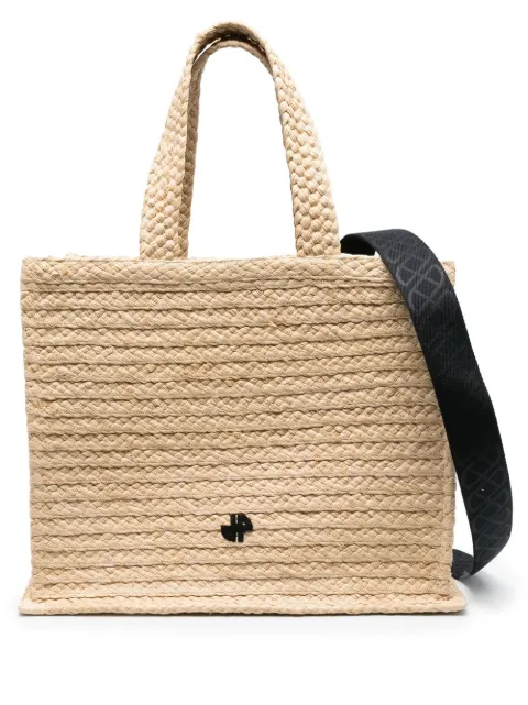 Patou JP raffia tote bag