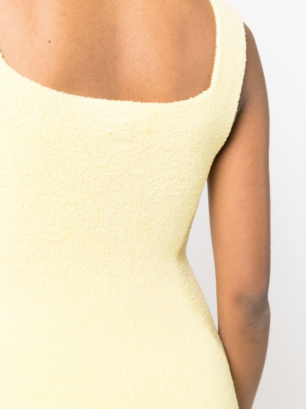 Shop Patou Textured Knitted Mini Dress In Yellow