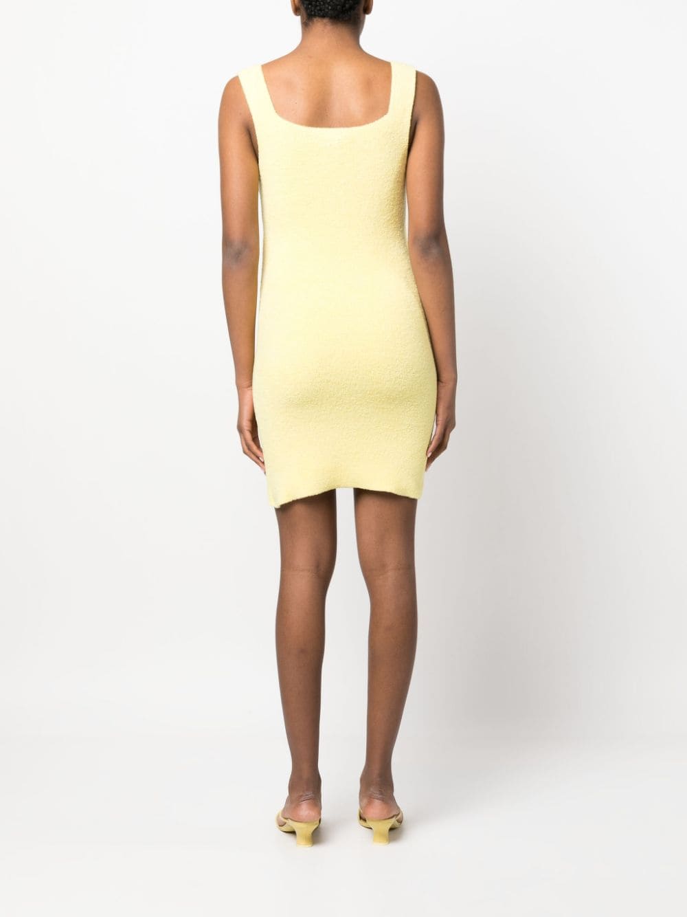 Shop Patou Textured Knitted Mini Dress In Yellow
